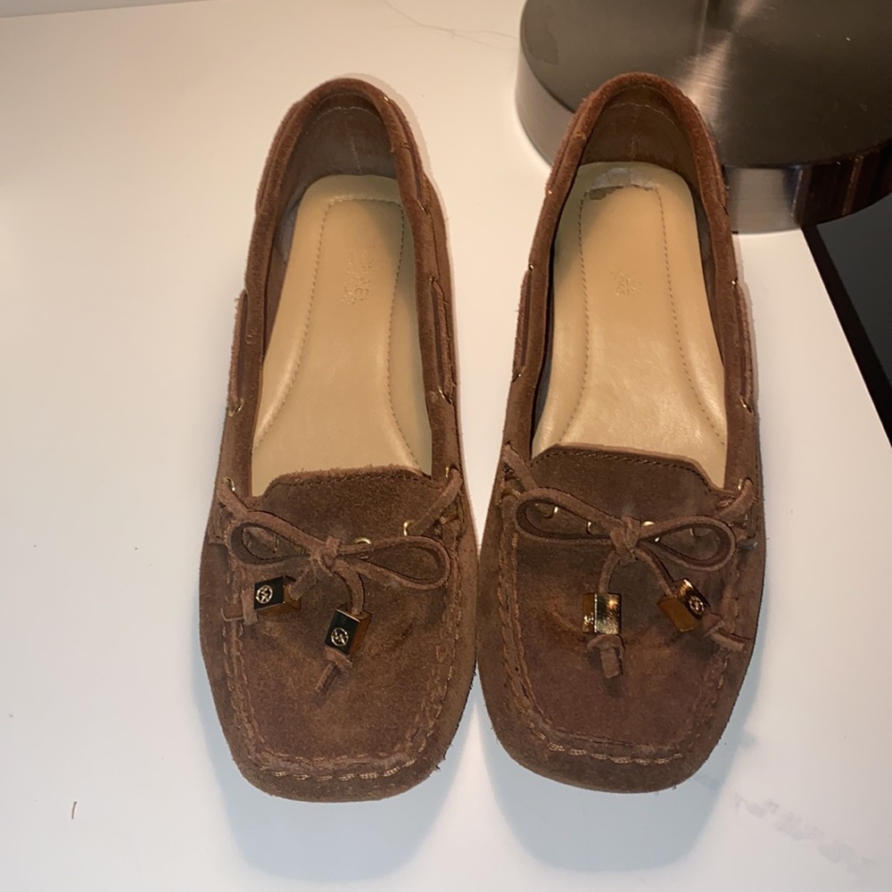 Micheal Kors | Brown suede square toe moccasin loafers | 6.5 | Preowned